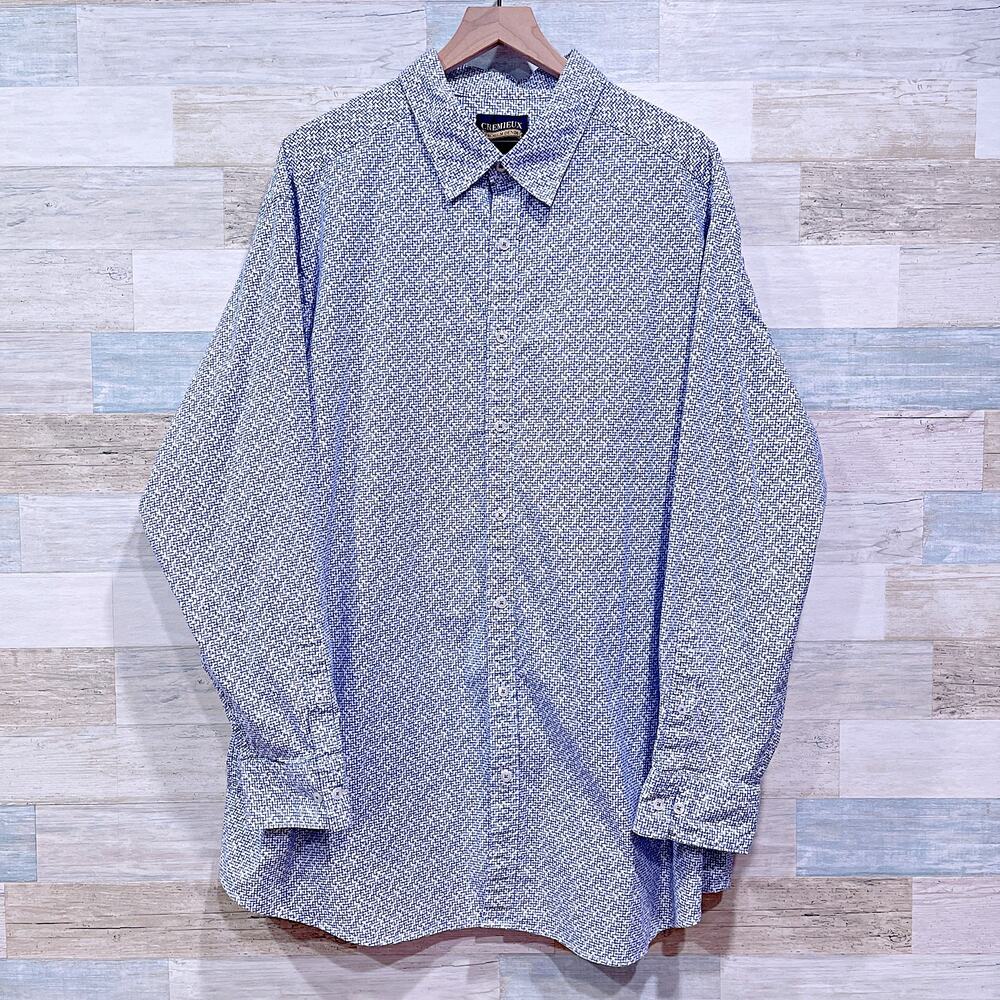 Daniel Cremieux Premium Denim Short Sleeve Shirt Blue White Mens 3XB 3X Big